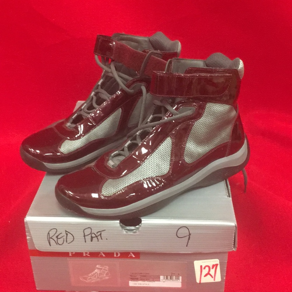 Prada Calzature Uomo Wine Grey Shoes, Size 9